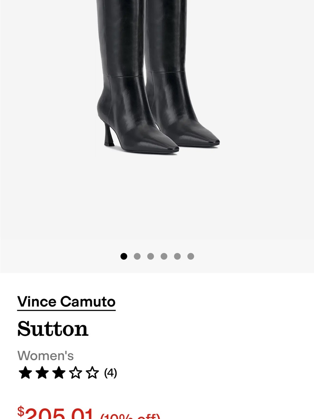 Vince Camuto Black Pointed-Toe Knee-High Heeled Boots Wide Calf - Picture 9 of 9